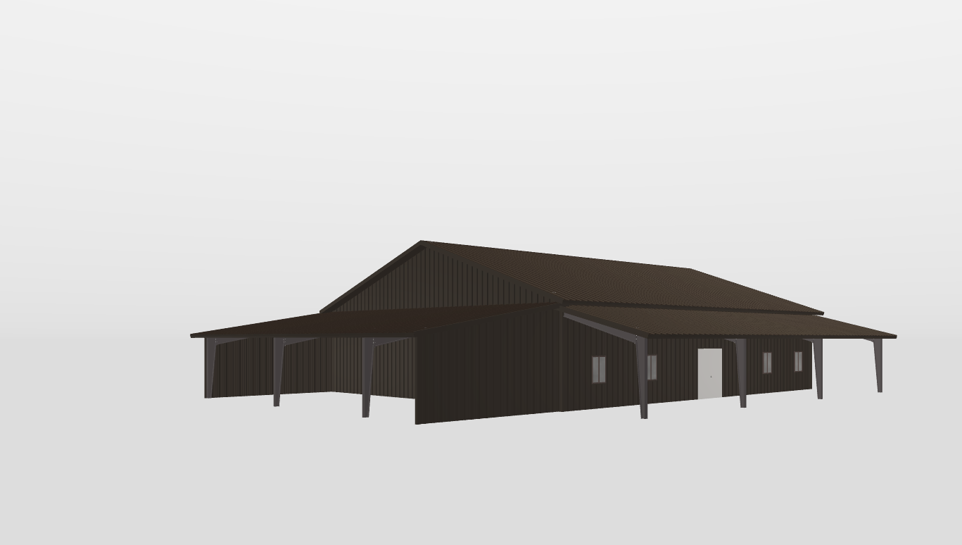 Perspective View Gable 50'X60'X12-tall