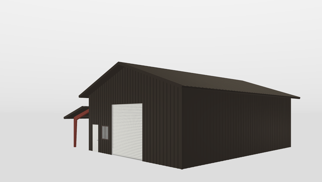Perspective View Gable 35'X45'X14-tall