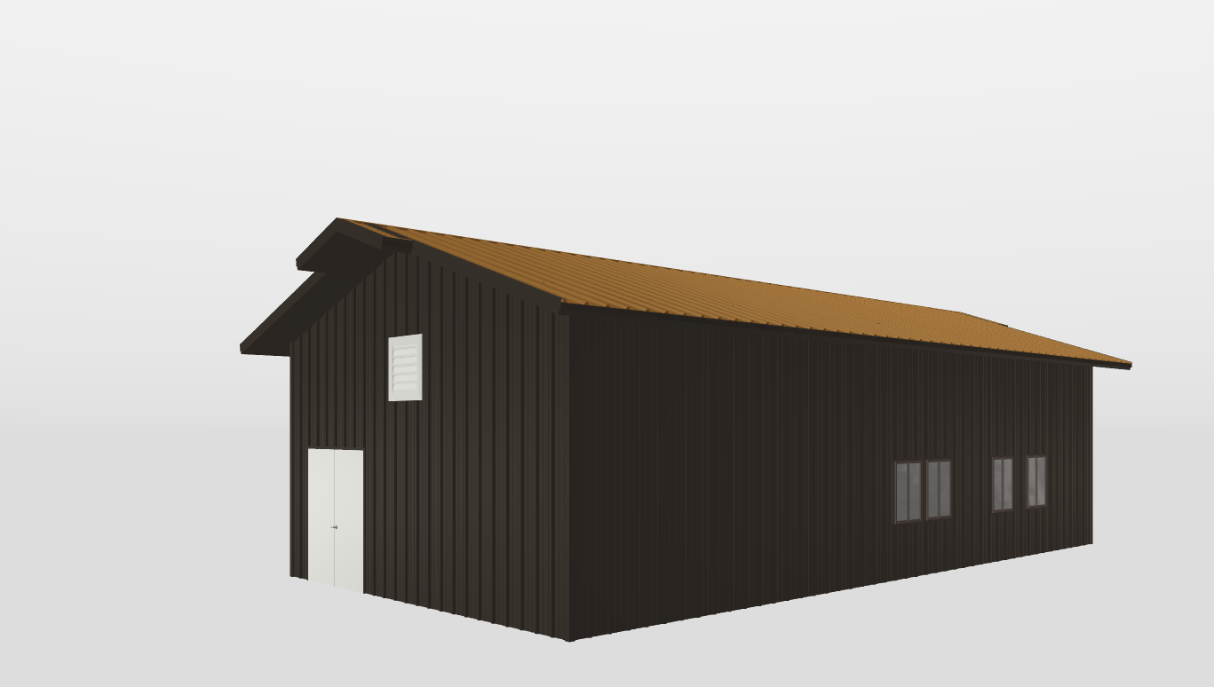 Perspective View Gable 24'X46'X12-tall