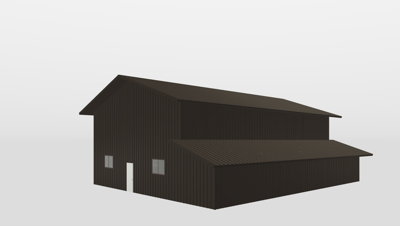 Perspective View Gable 40'X60'X20-tall