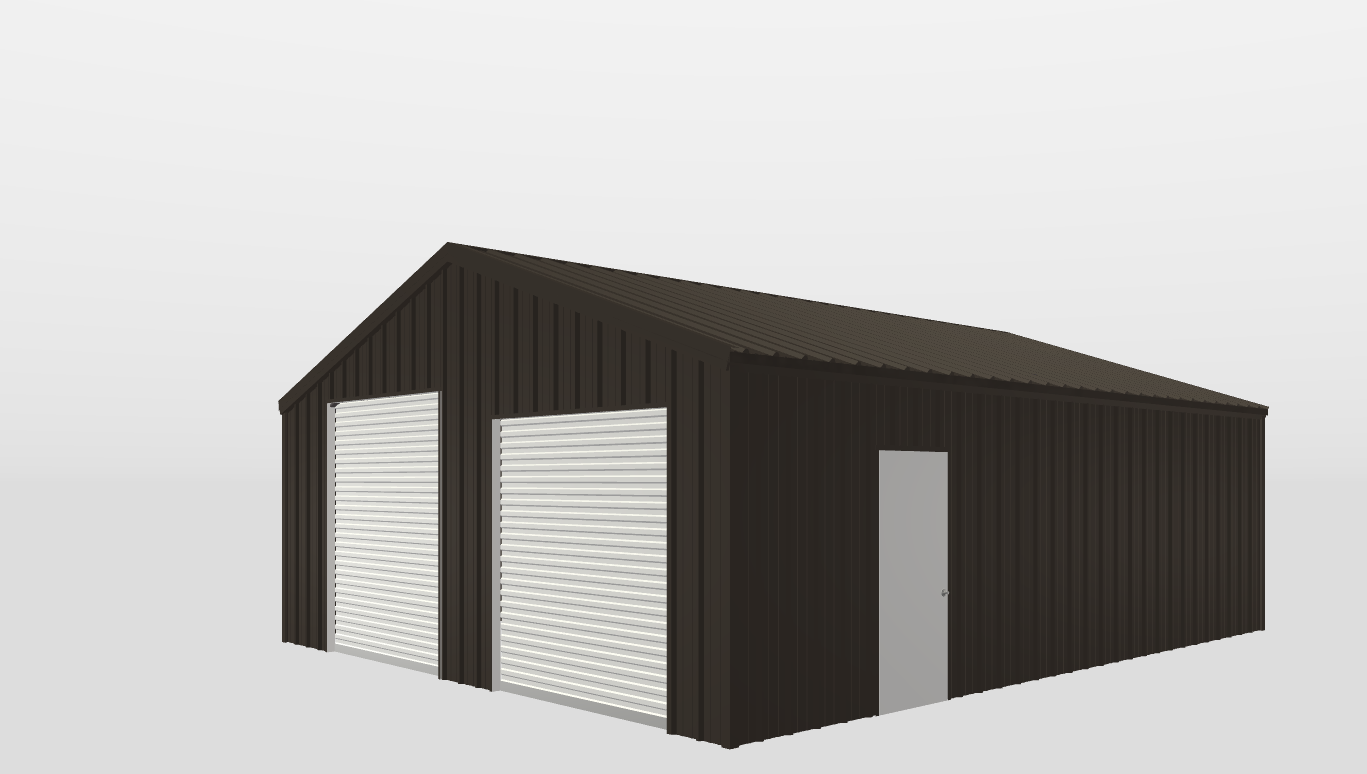 Perspective View Gable 25'X30'X8-tall