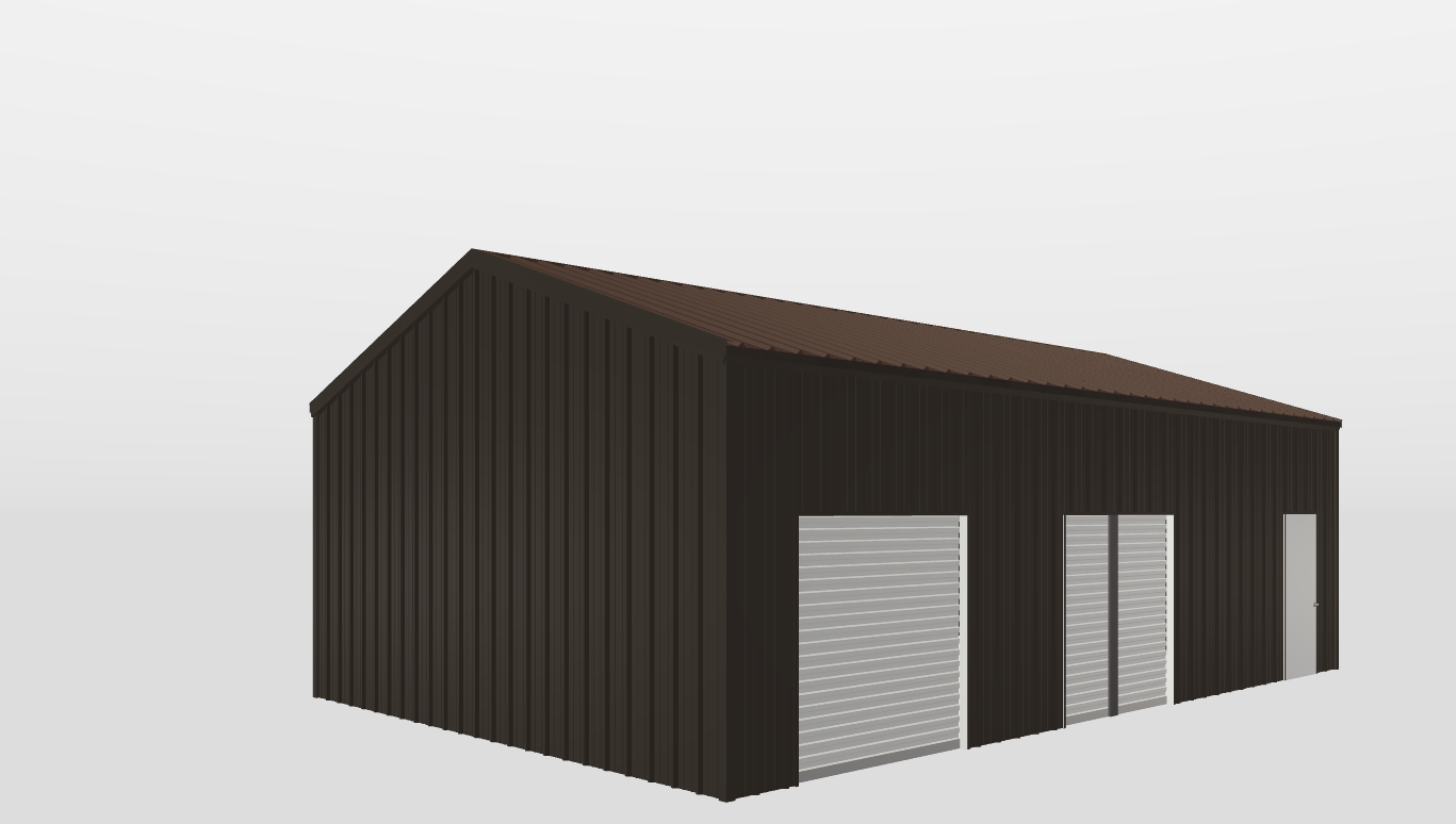 Perspective View Gable 24'X36'X10-tall