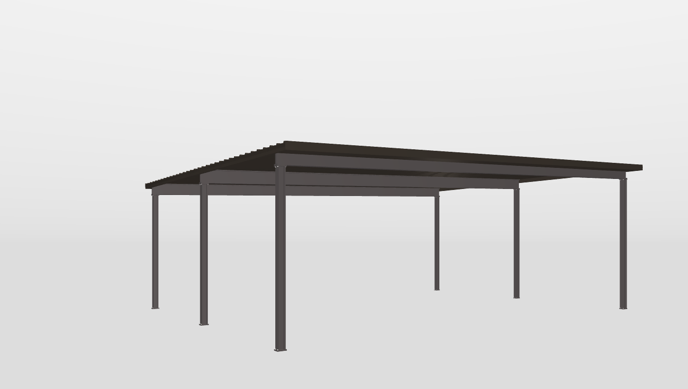 Right Red Iron Single Slope Carport 40'X30'X12-tall-ss