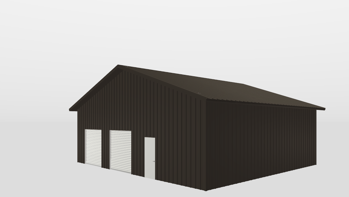 Perspective View Gable 42'X36'X12-tall