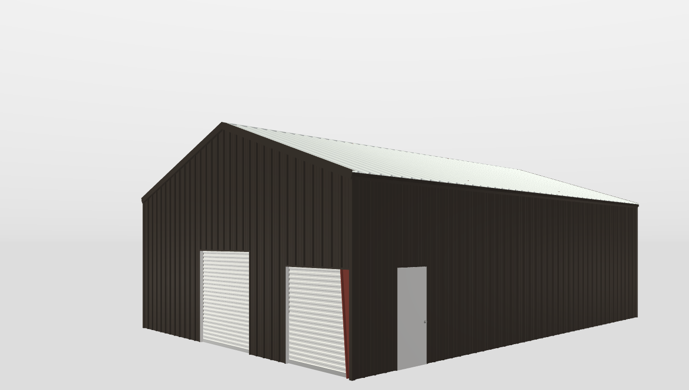 Perspective View Gable 32'X44'X12-tall