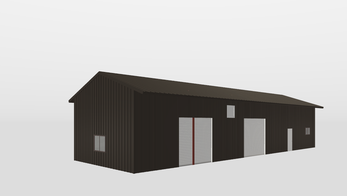 Perspective View Gable 25'X75'X14-tall