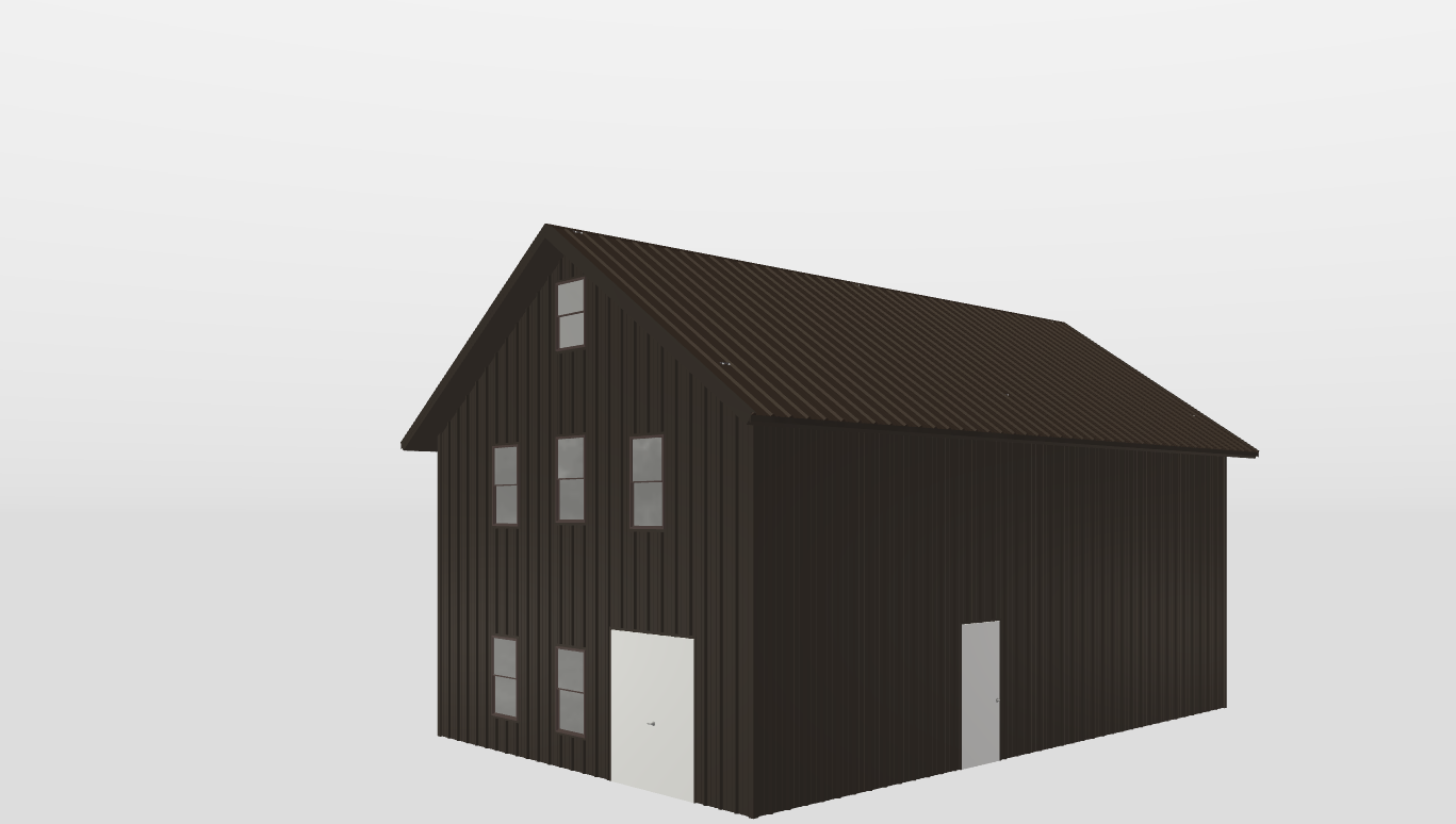 Perspective View Gable 26'X40'X16-tall