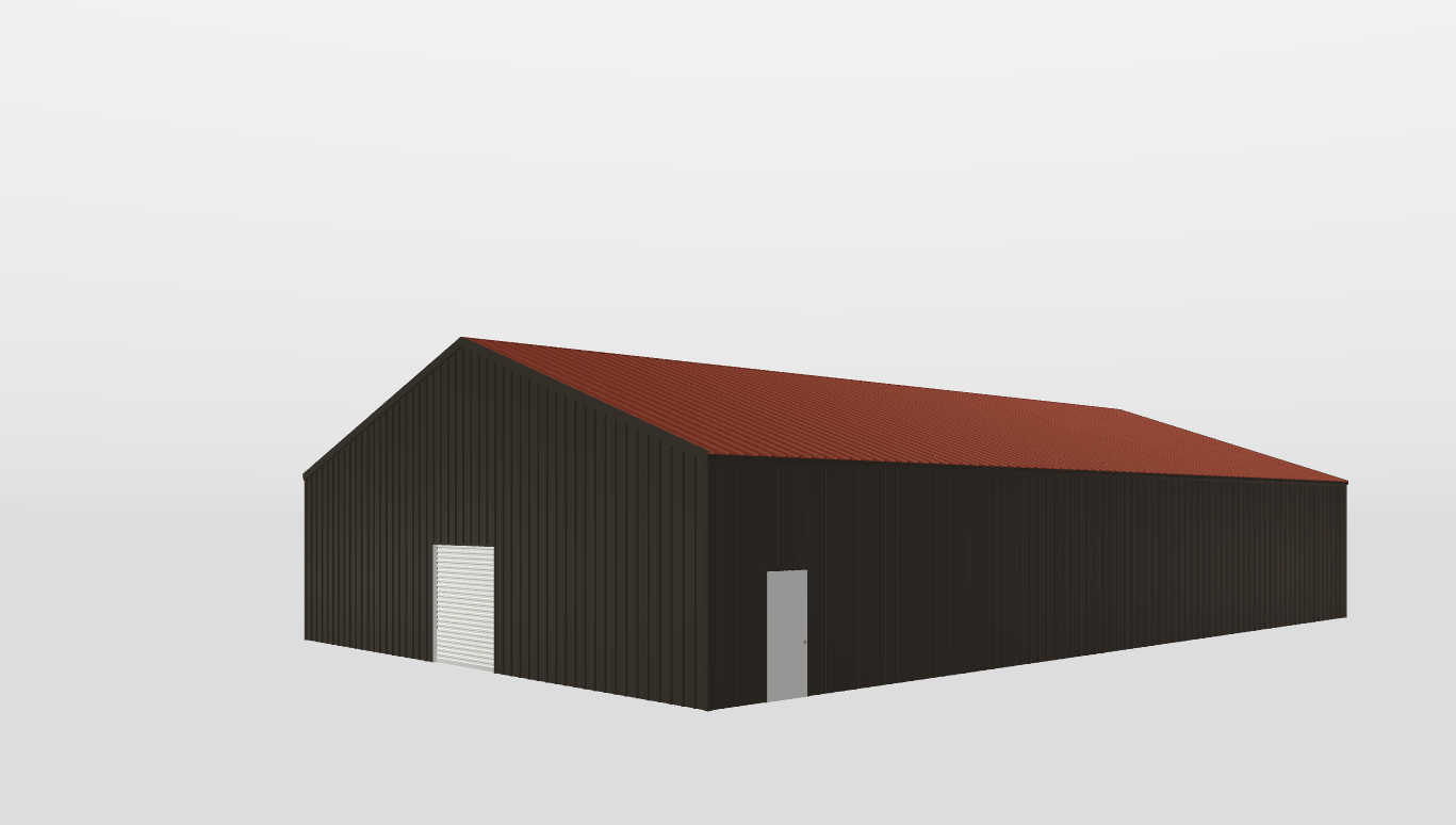 Perspective View Gable 50'X80'X12-tall