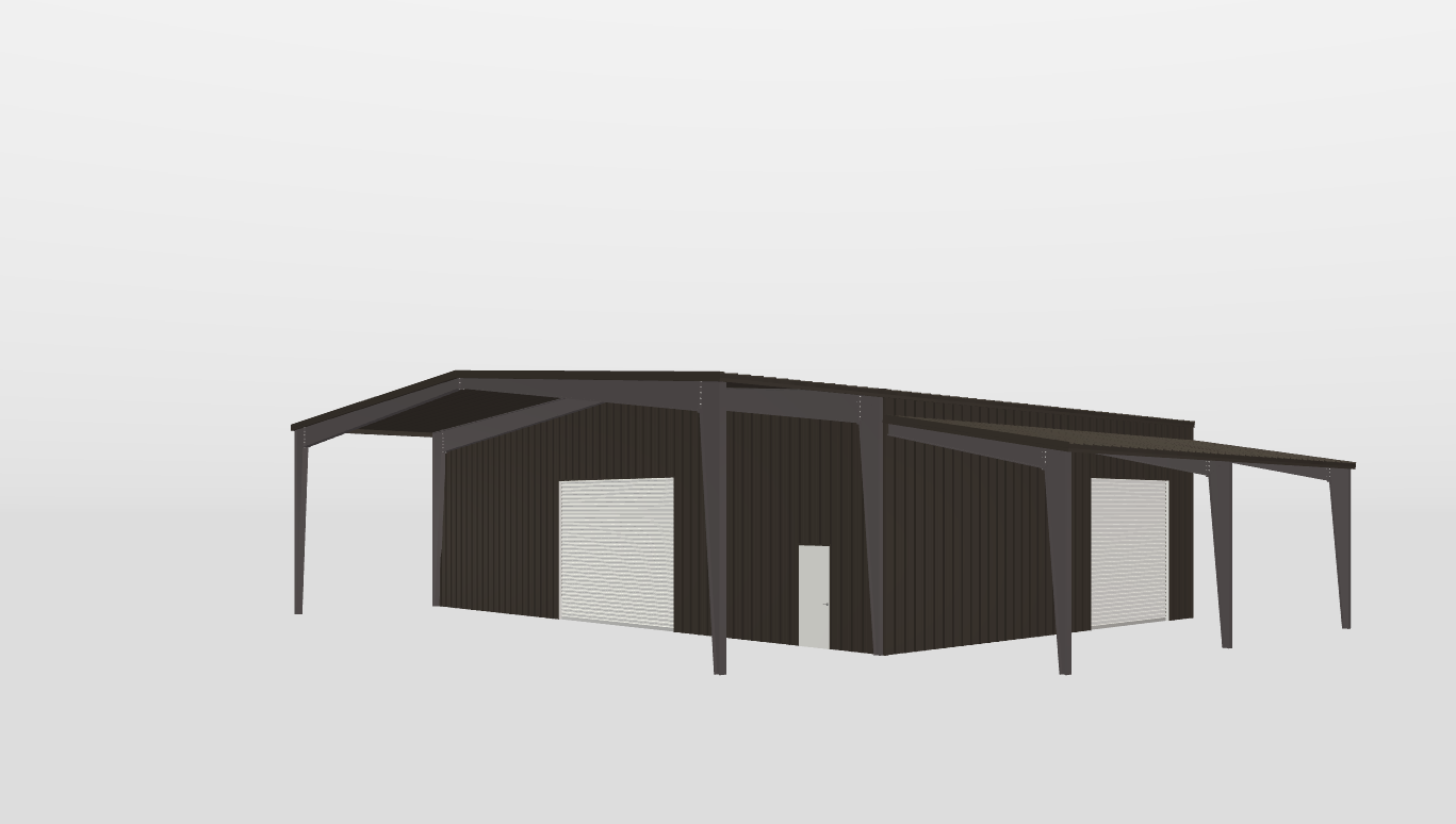 Perspective View Gable 60'X40'X16-tall