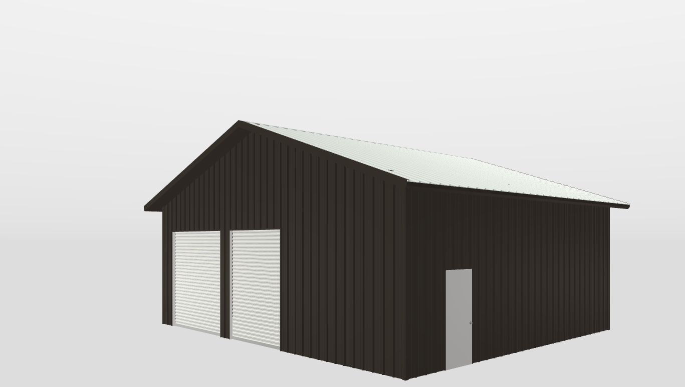Perspective View Gable 36'X30'X12-tall