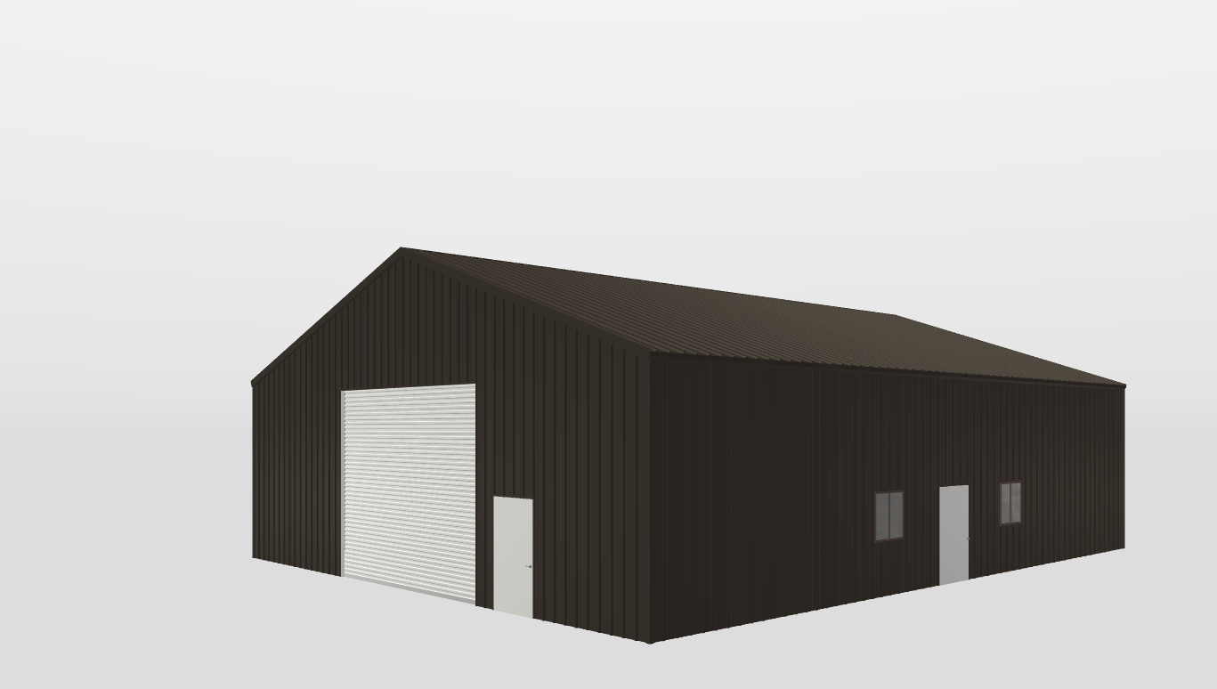 Perspective View Gable 50'X60'X14-tall