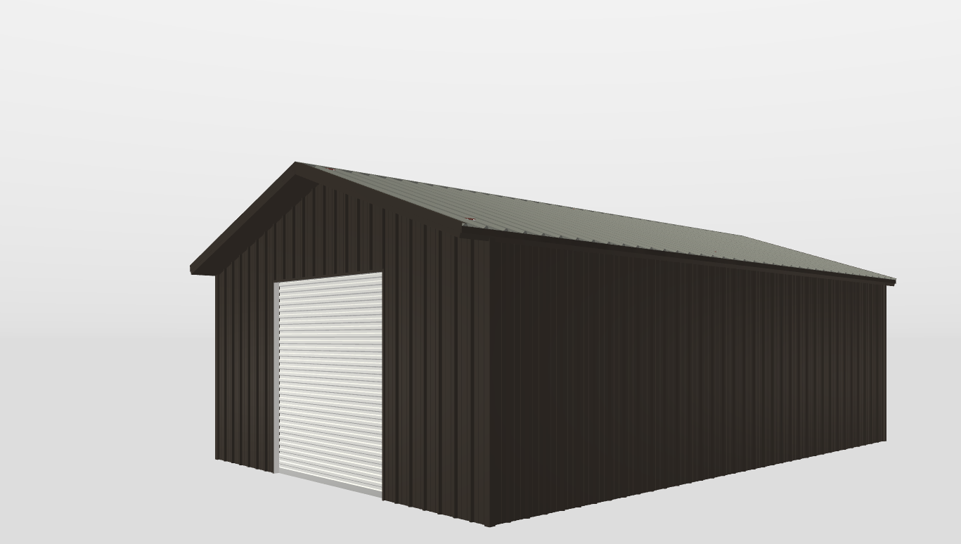 Perspective View Gable 24'X36'X10-tall