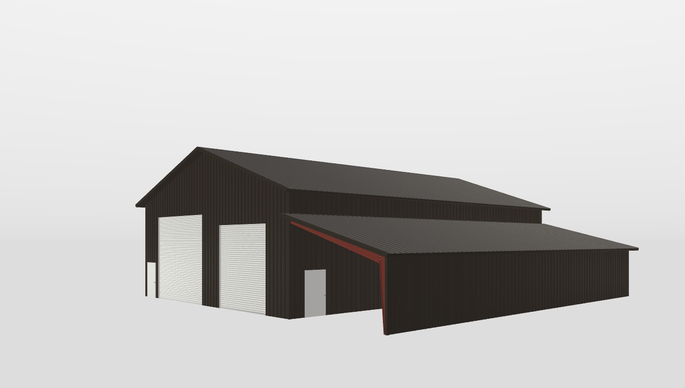 Perspective View Gable 50'X70'X18-tall