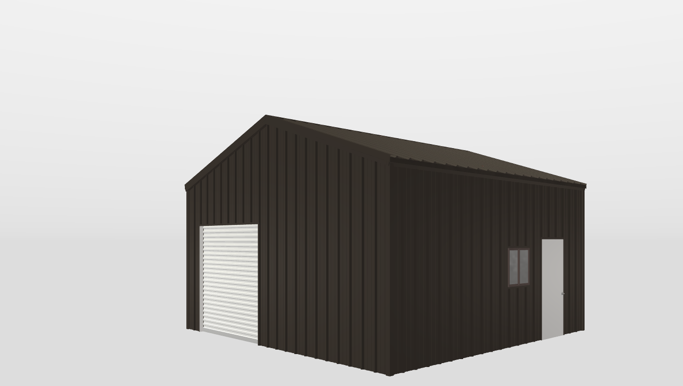 Perspective View Gable 22'X21'X10-tall