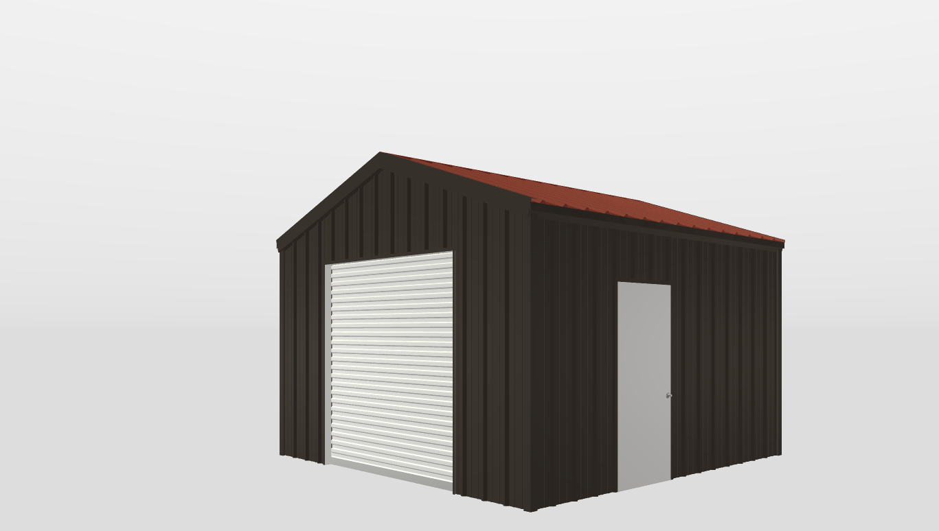 Perspective View Gable 15'X15'X8-tall