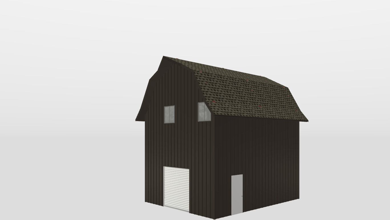 Perspective View Gambrel 21'X26'X18-tall