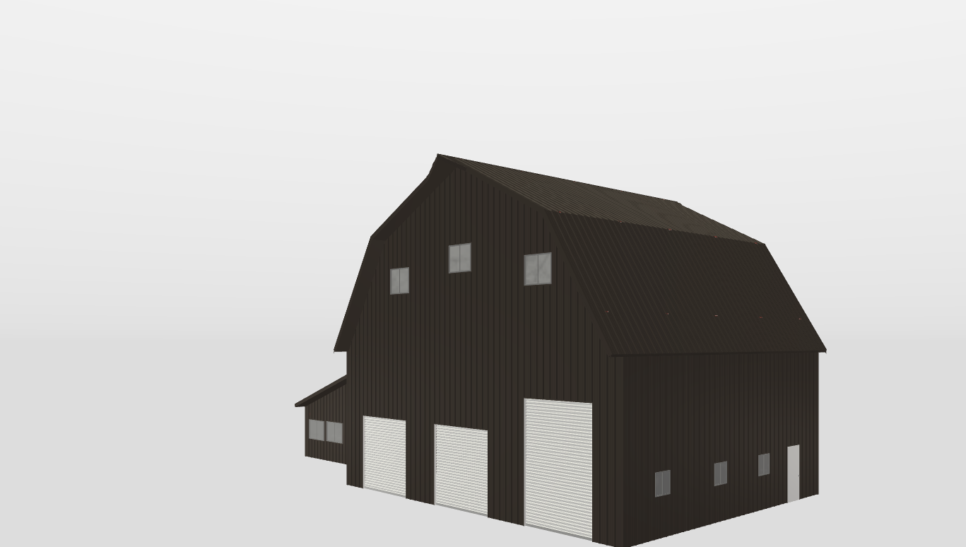 Perspective View Gambrel 50'X40'X18-tall