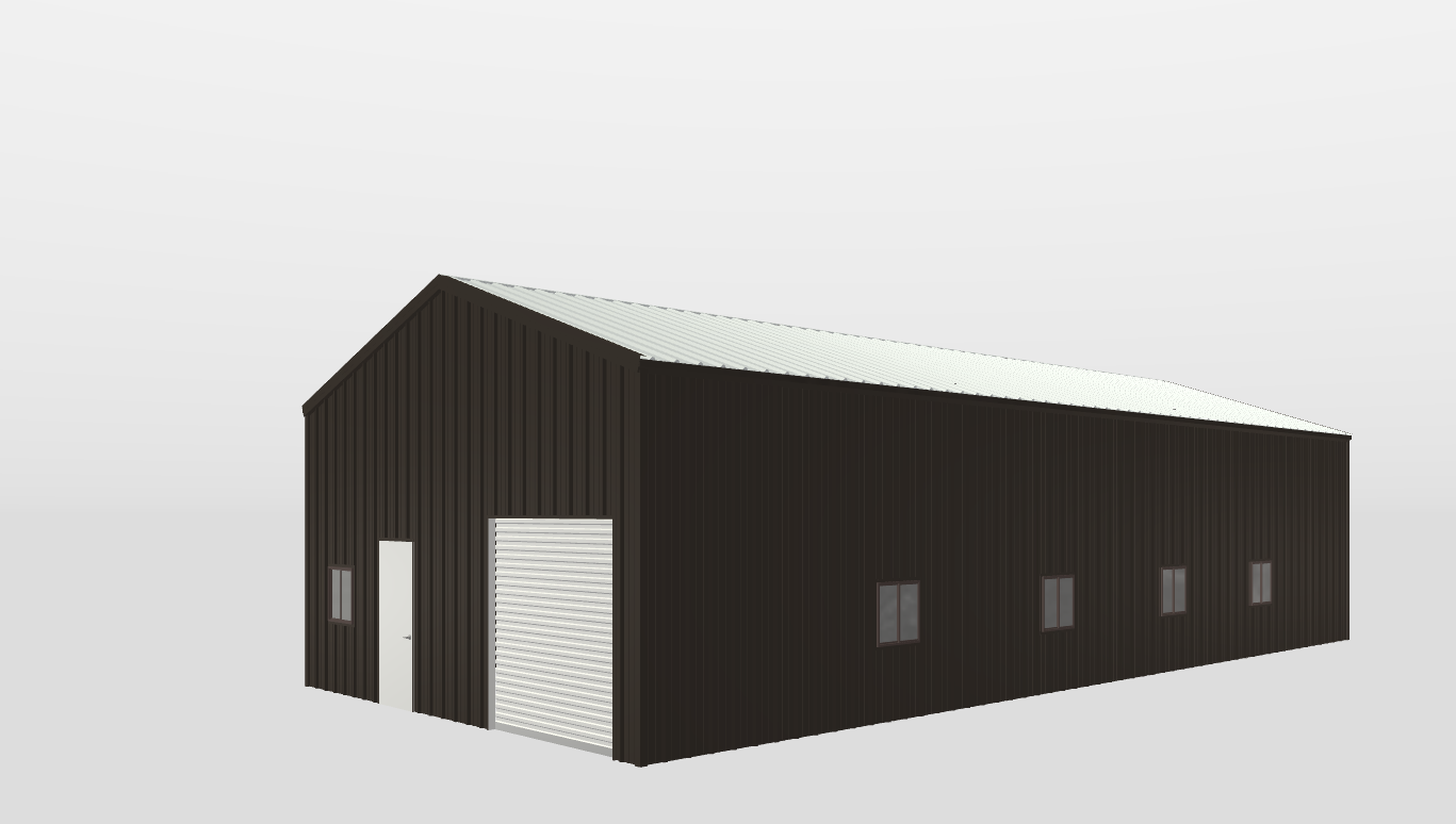 Perspective View Gable 26'X56'X12-tall