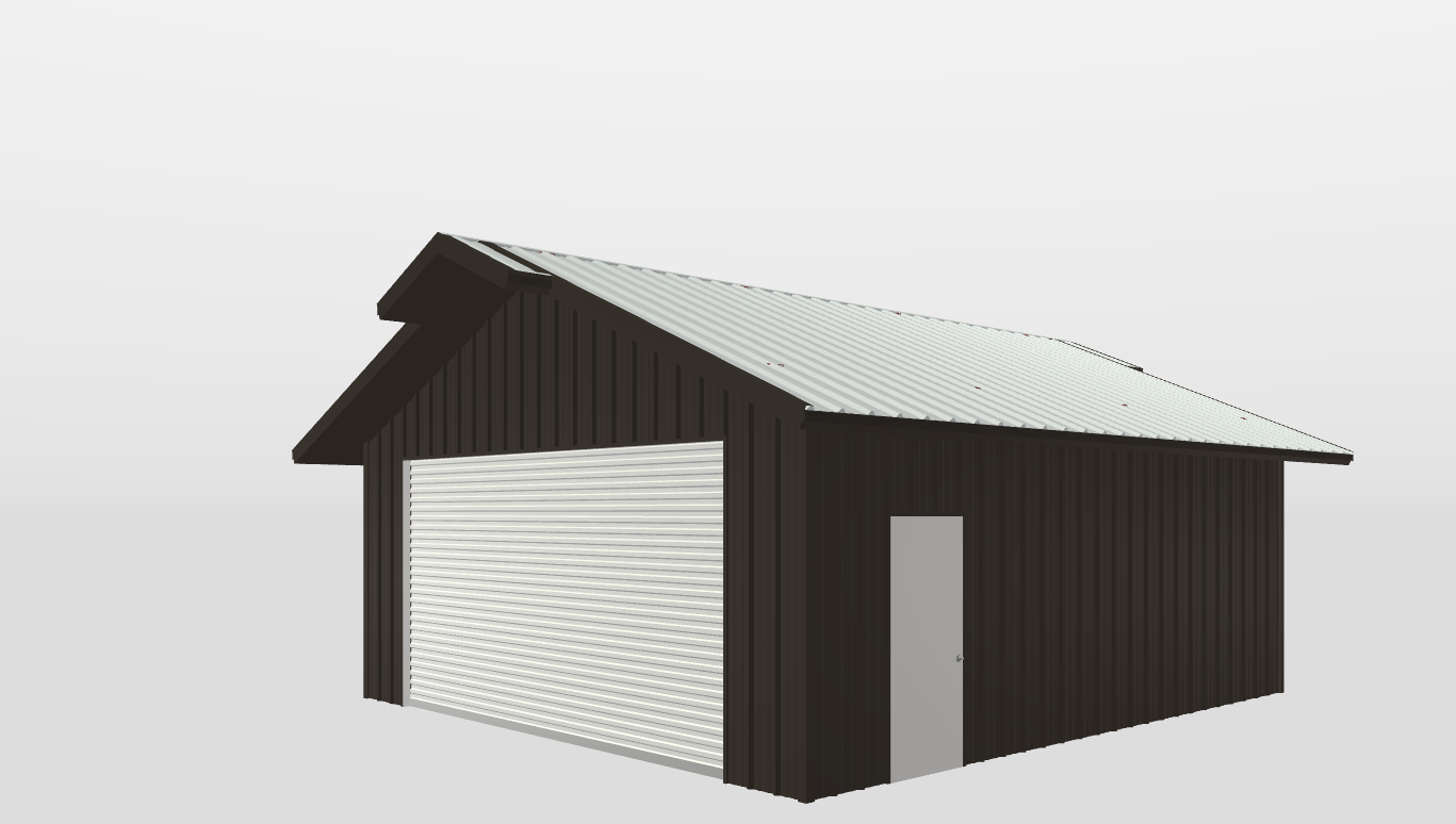 Perspective View Gable 24'X26'X9-tall