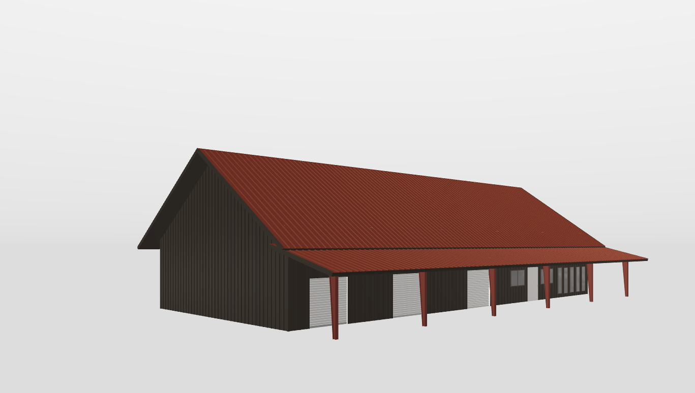Perspective View Gable 40'X85'X12-tall