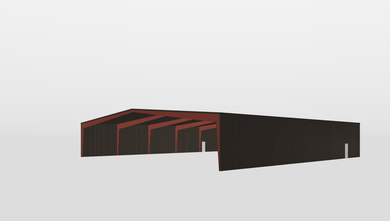 Perspective View Gable 100'X100'X16-tall