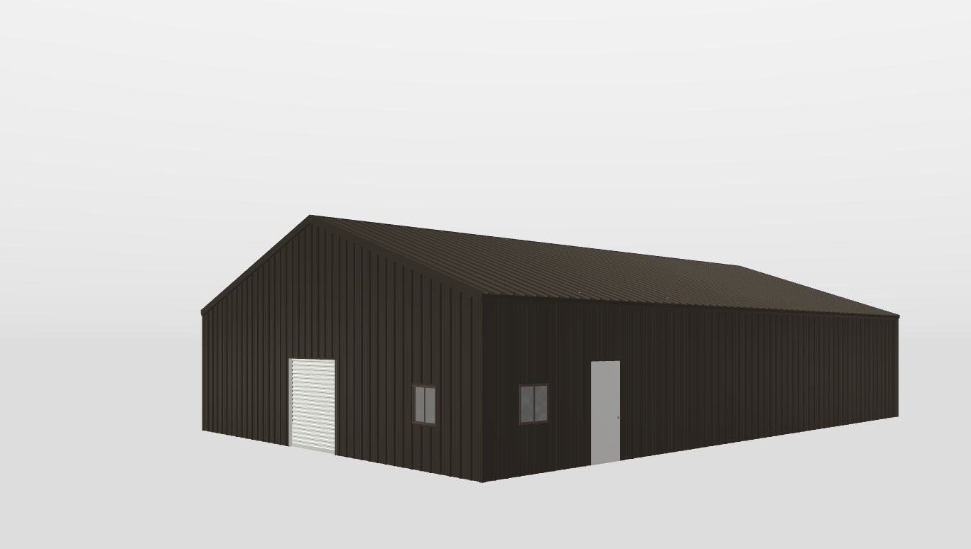 Perspective View Gable 40'X60'X10-tall