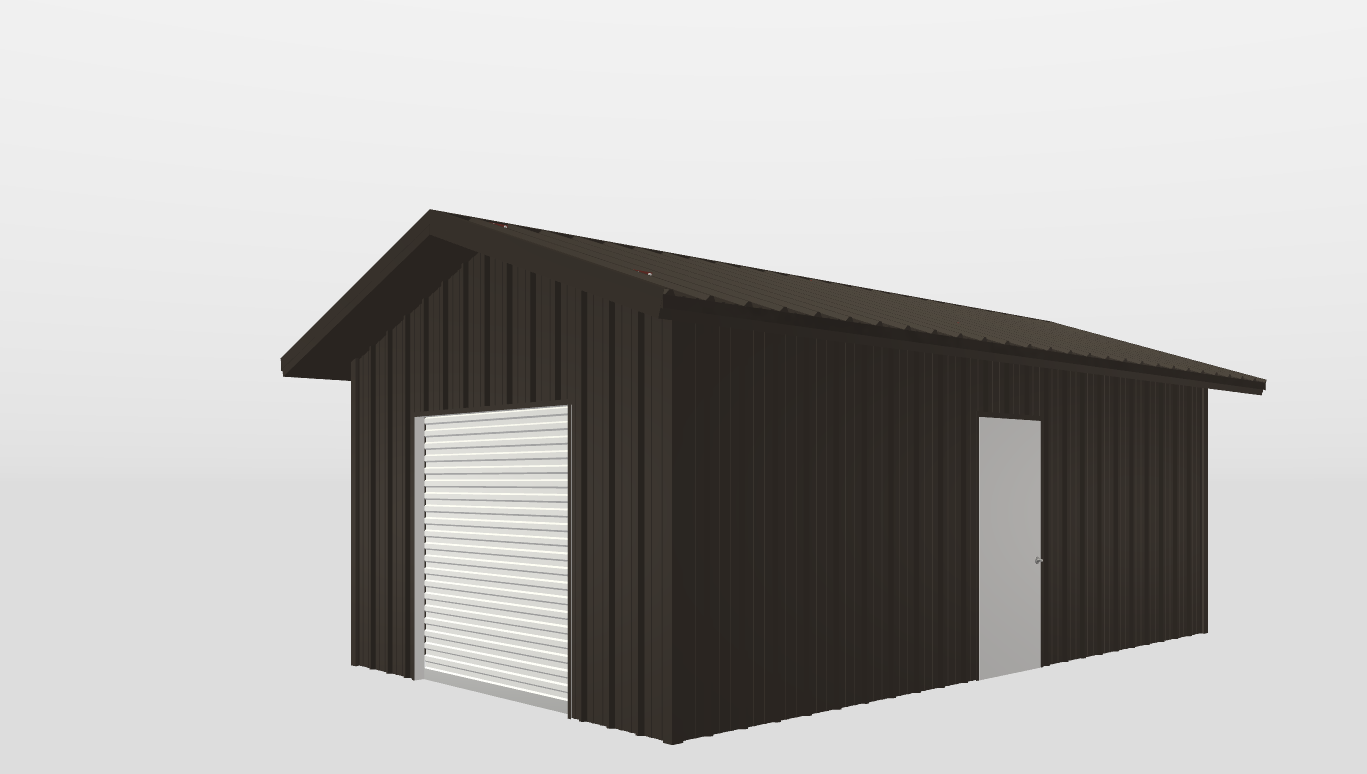 Perspective View Gable 14'X24'X8-tall