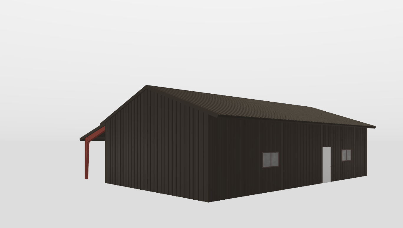 Perspective View Gable 30'X50'X11-tall