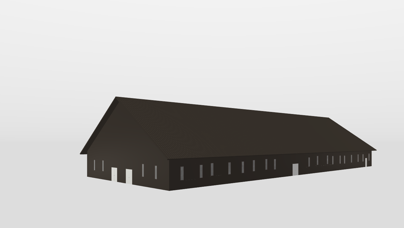 Perspective View Gable 80'X200'X14-tall