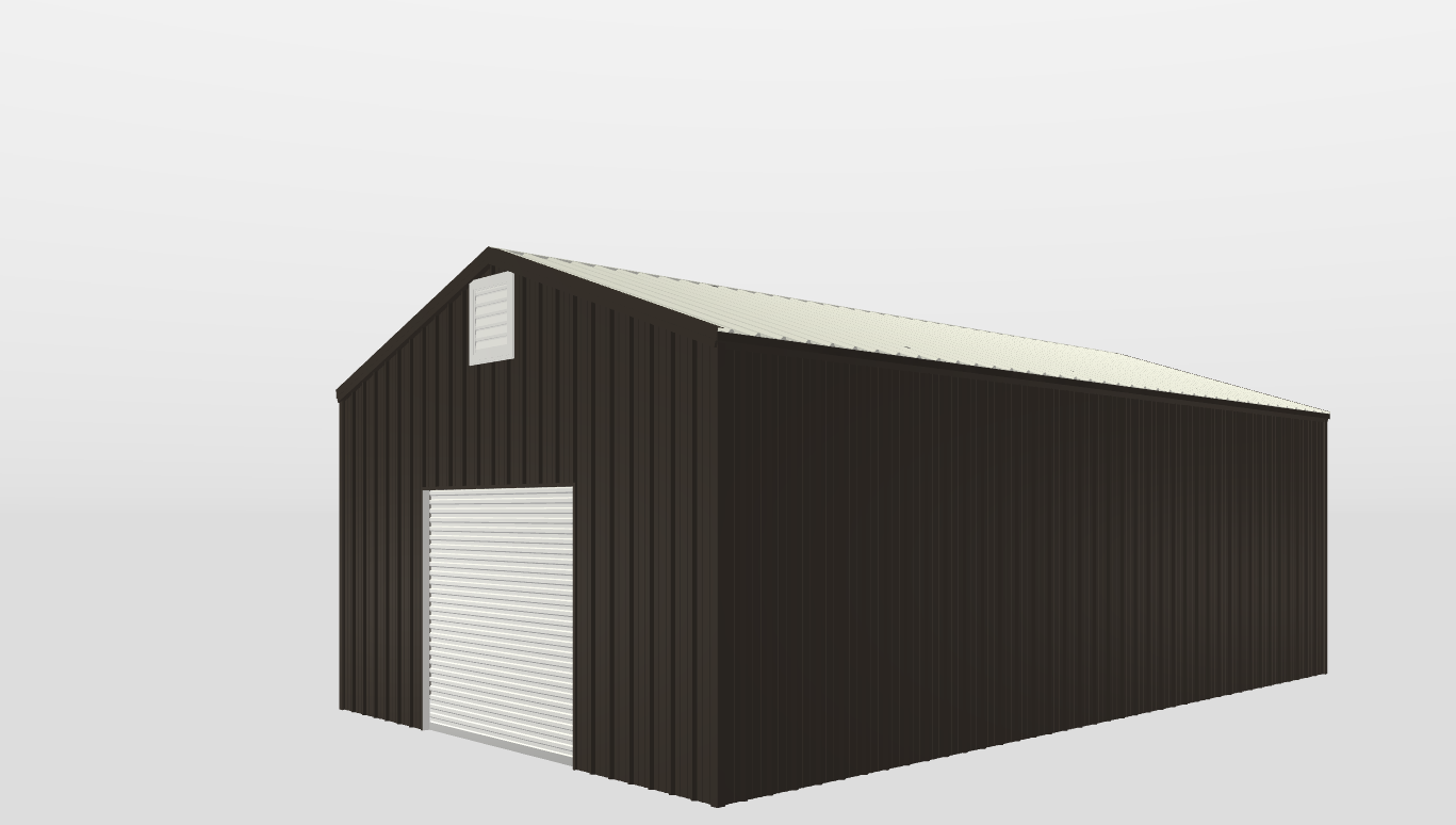 Perspective View Gable 24'X40'X12-tall