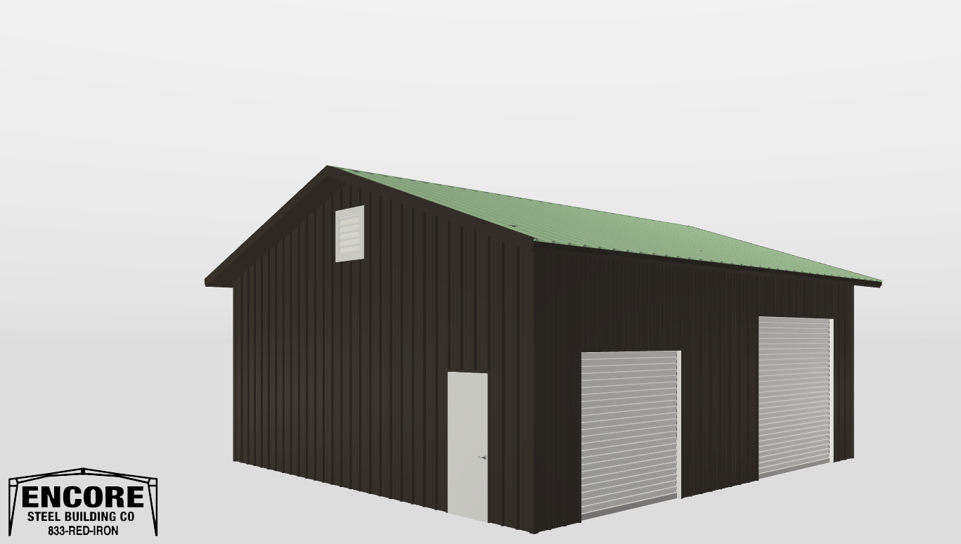Perspective View Gable 30'X32'X12-tall