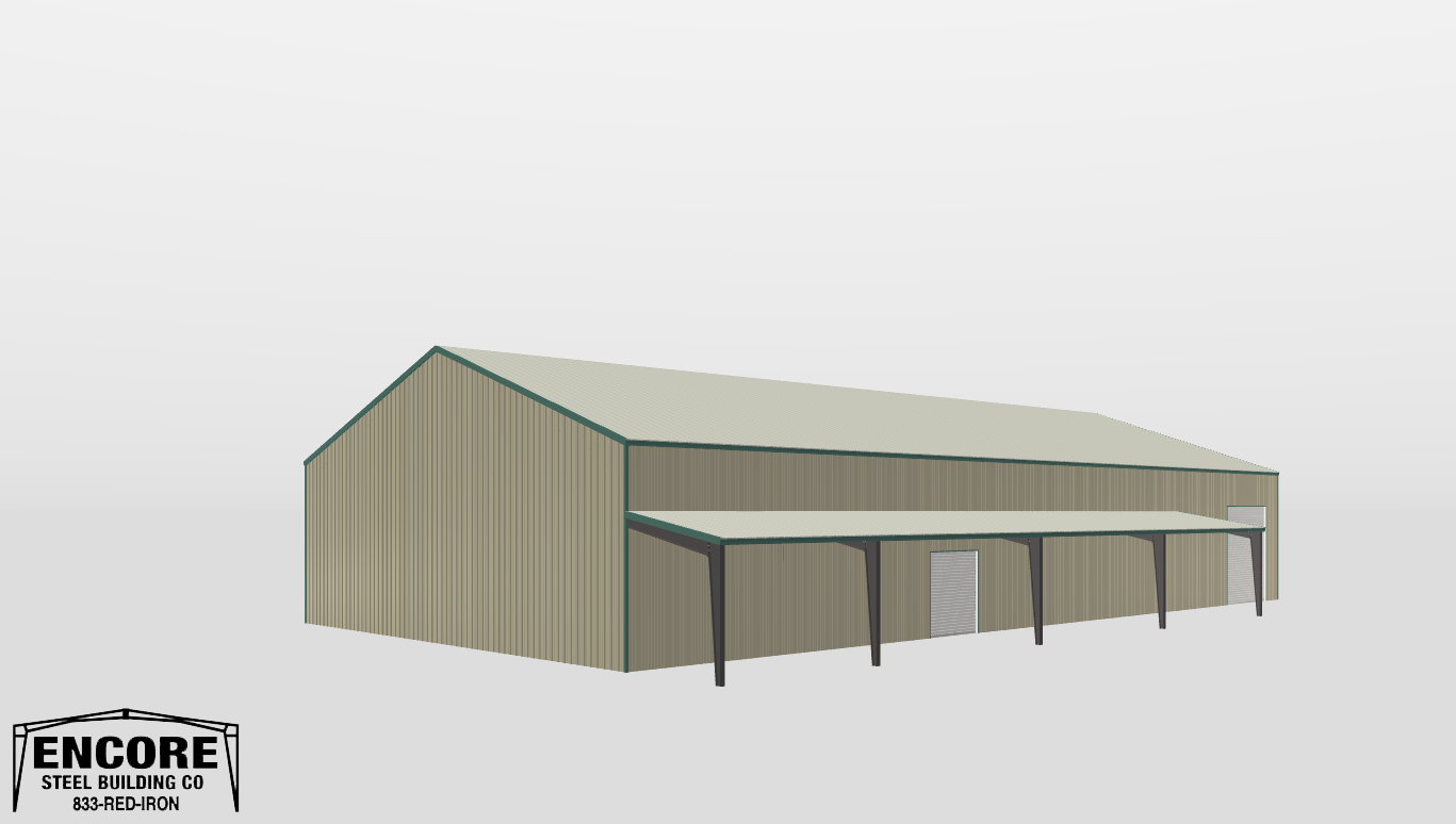 Perspective View Gable 64'X120'X18-tall