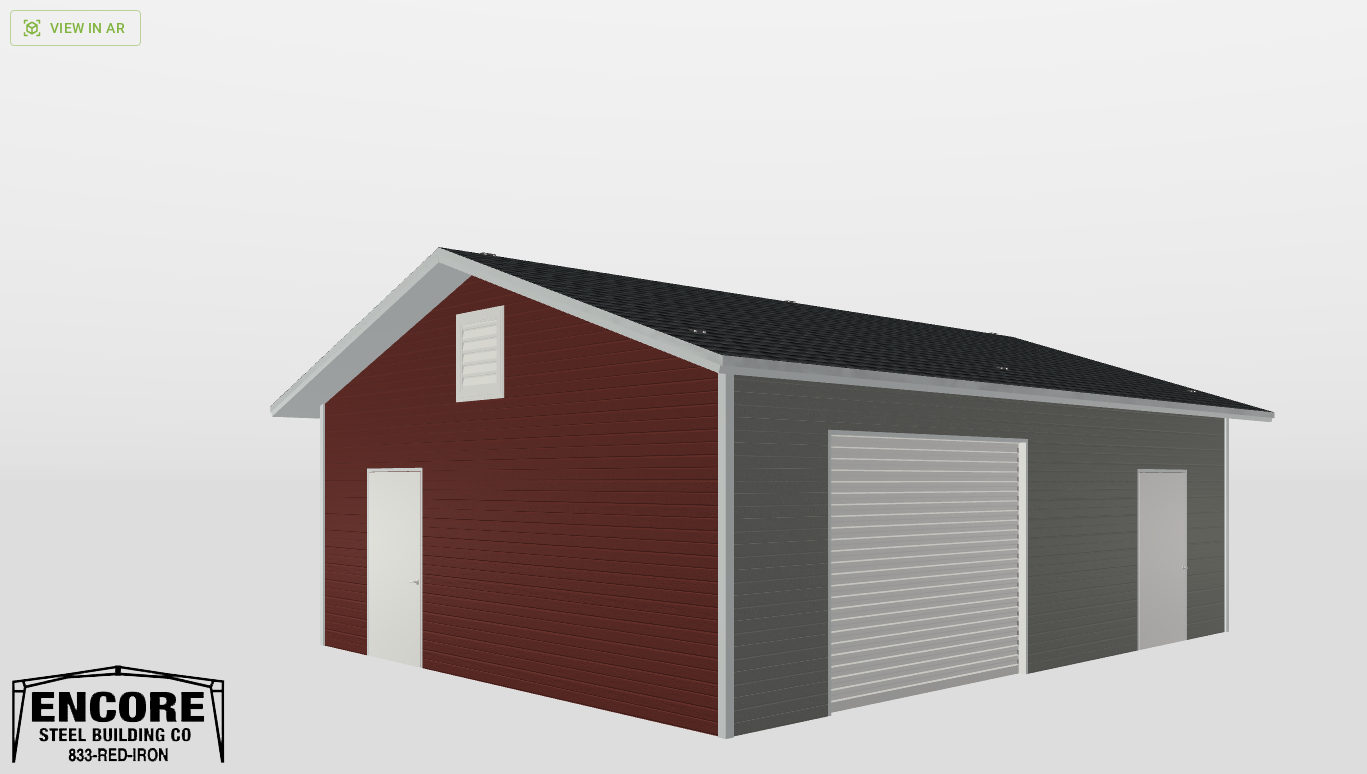 Perspective View Gable 24'X30'X9-tall