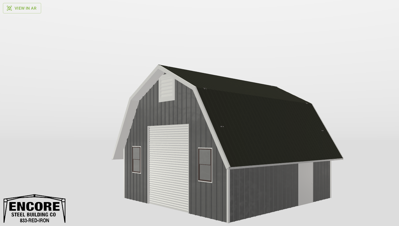 Perspective View Gambrel 25'X25'X8-tall