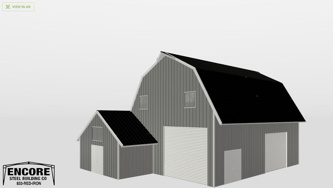 Perspective View Gambrel 30'X40'X15-tall
