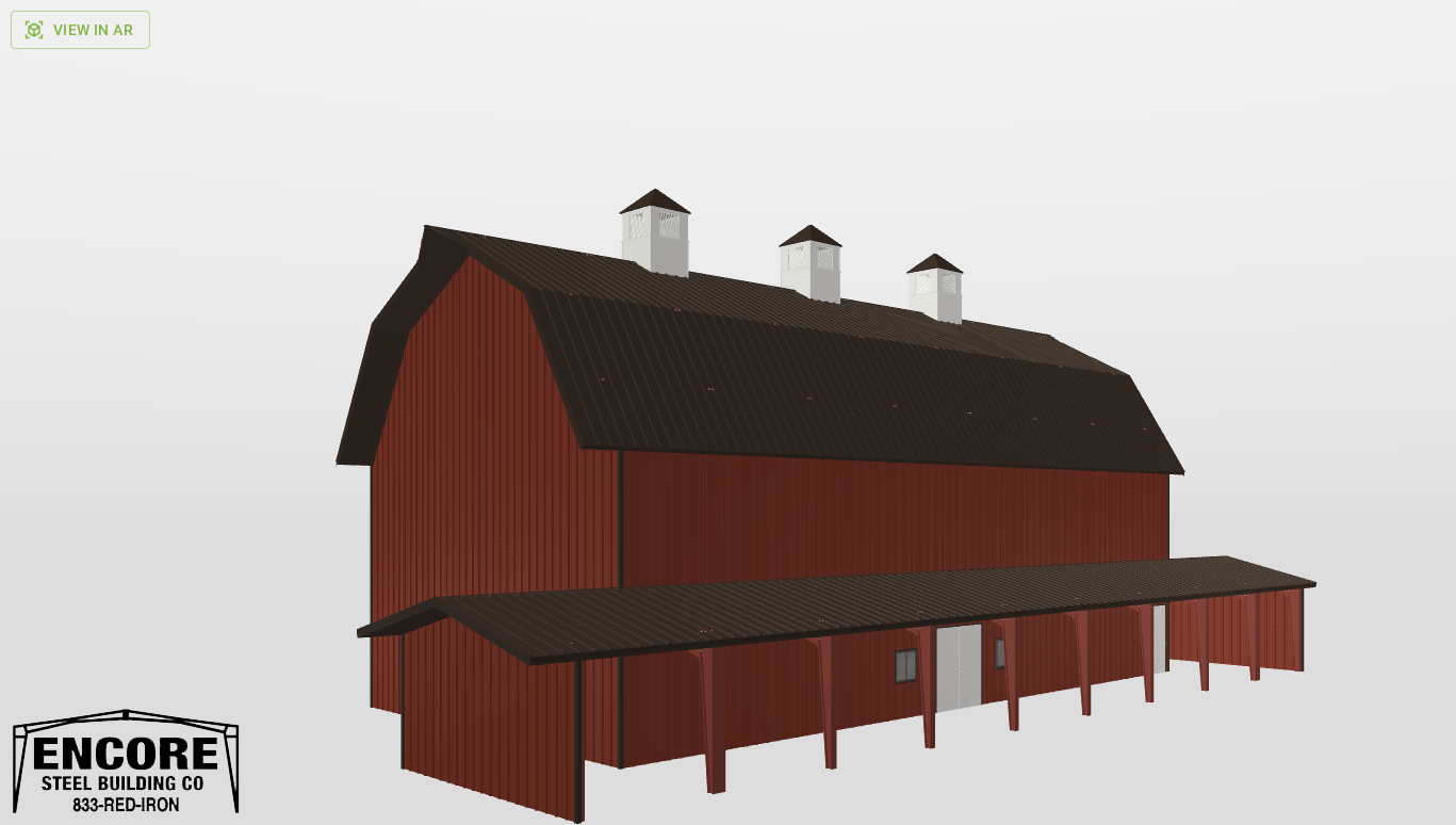 Perspective View Gambrel 36'X70'X20-tall