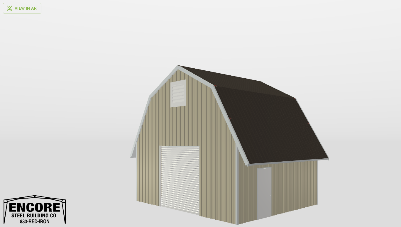 Perspective View Gambrel 25'X20'X10-tall