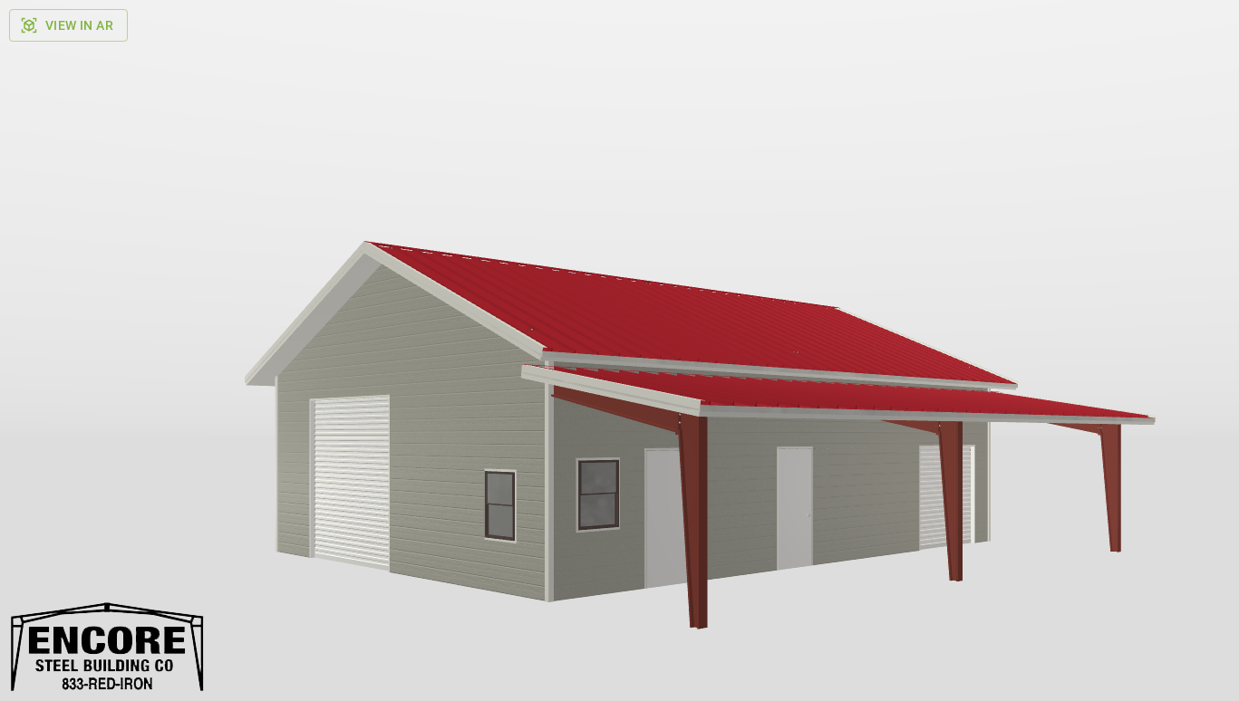 Perspective View Gable 30'X40'X11-tall