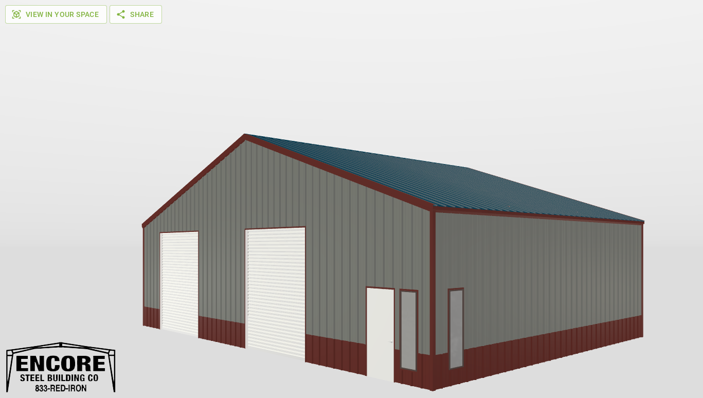 Perspective View Gable 50'X36'X12-tall