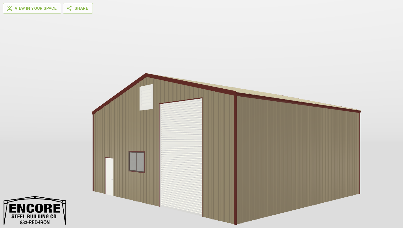 Perspective View Gable 40'X35'X15-tall