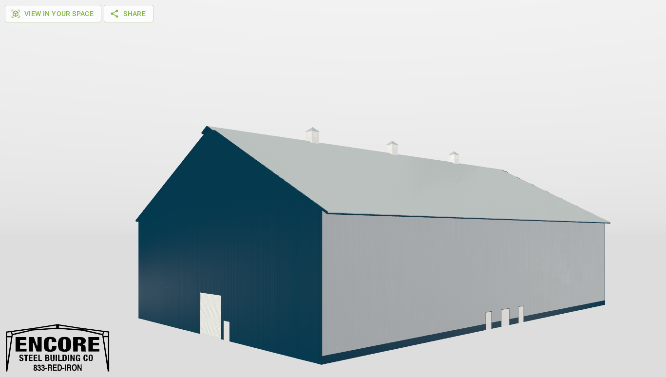 Perspective View Gable 130'X200'X45-tall