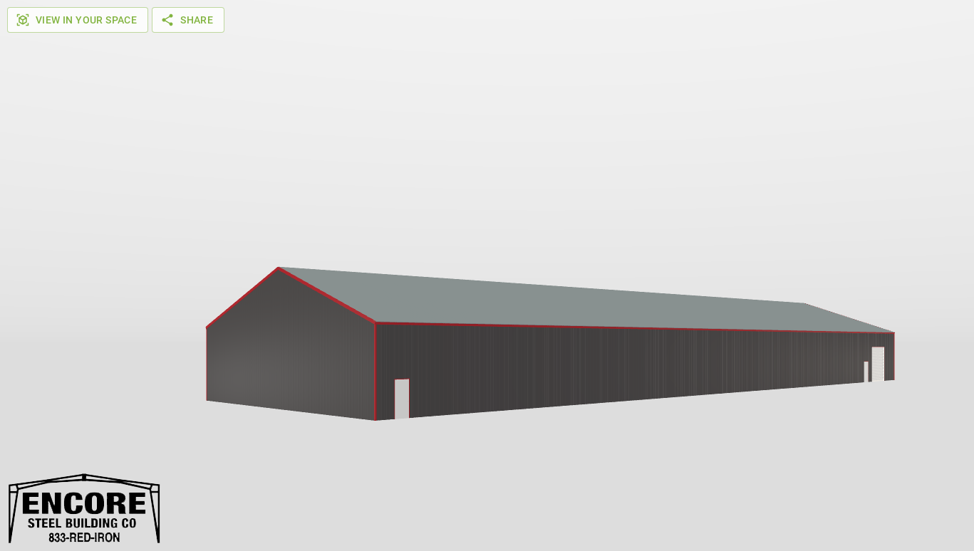 Perspective View Gable 70'X220'X16-tall