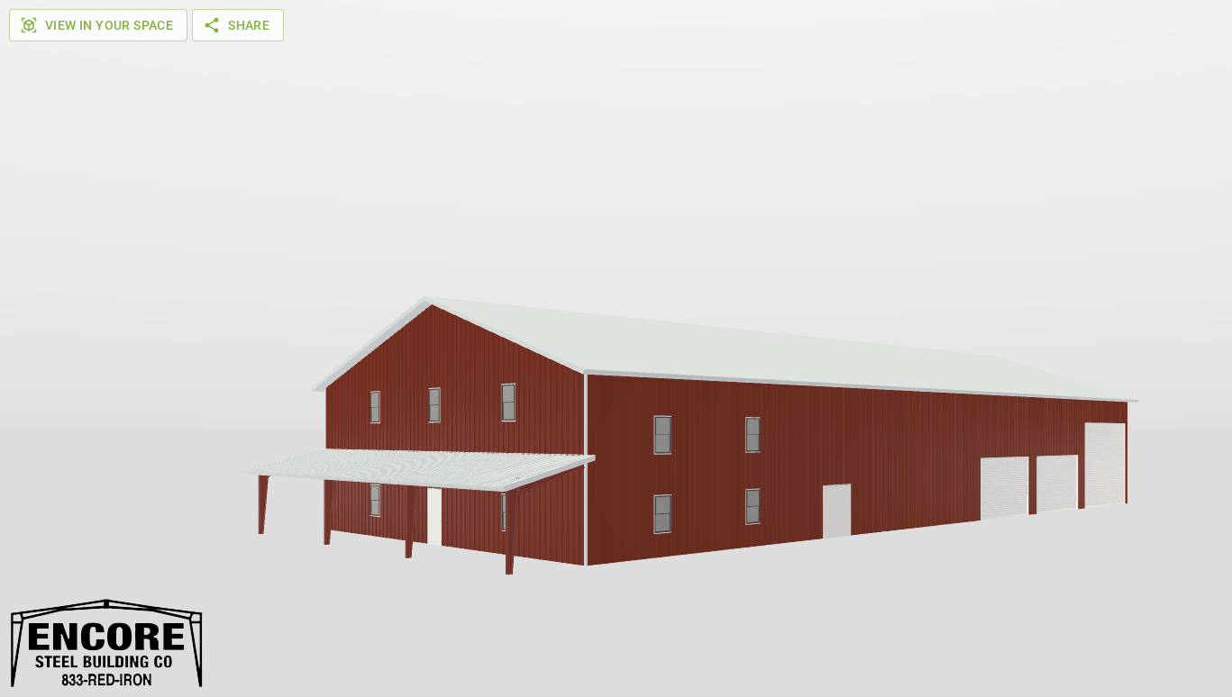 Perspective View Gable 60'X140'X20-tall