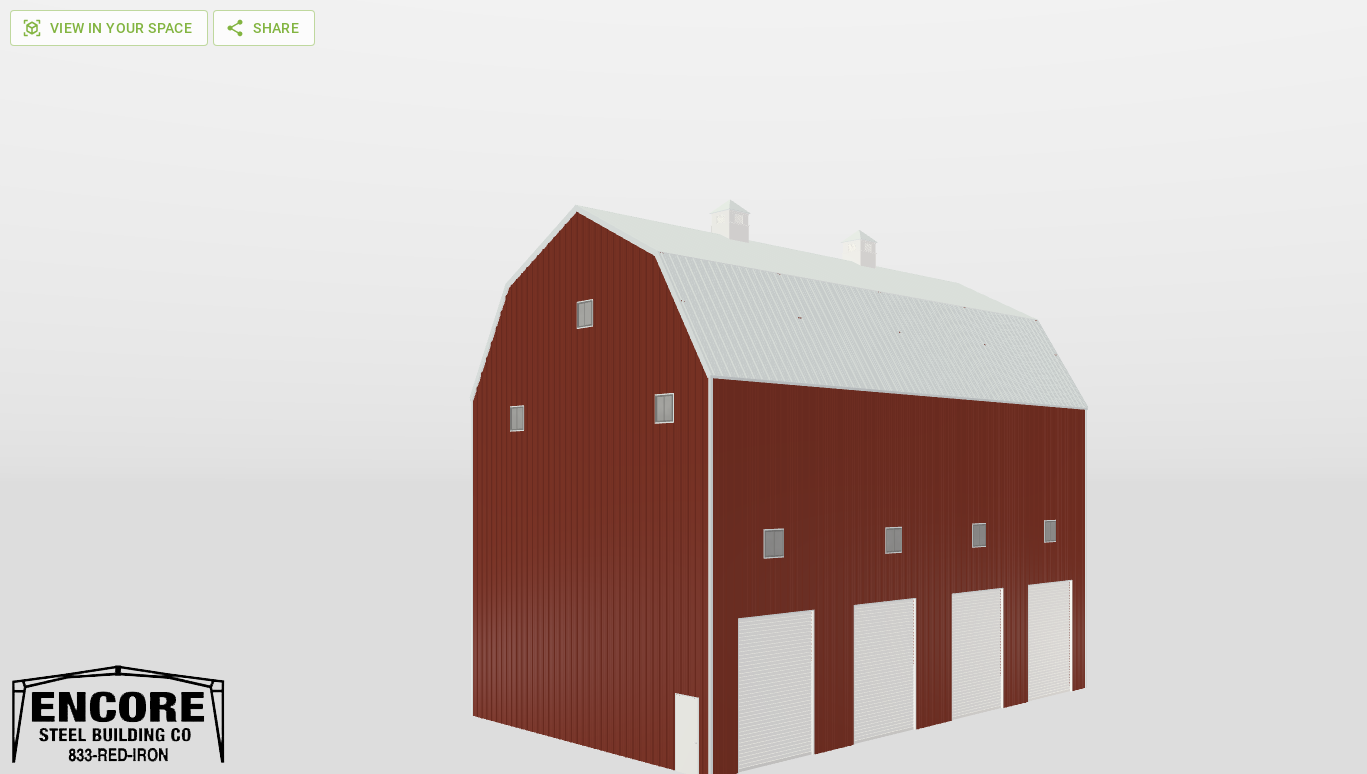Perspective View Gambrel 40'X65'X35-tall