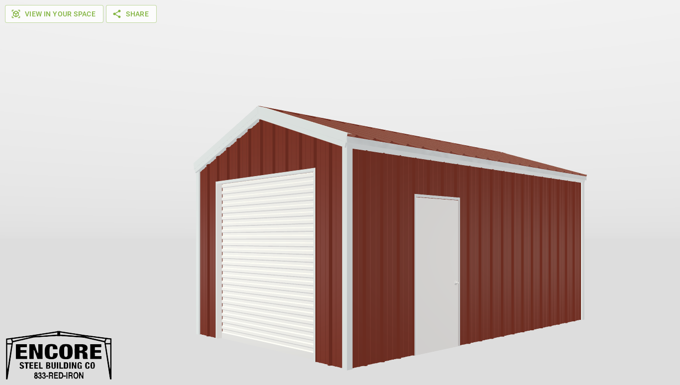 Perspective View Gable 12'X20'X8-tall