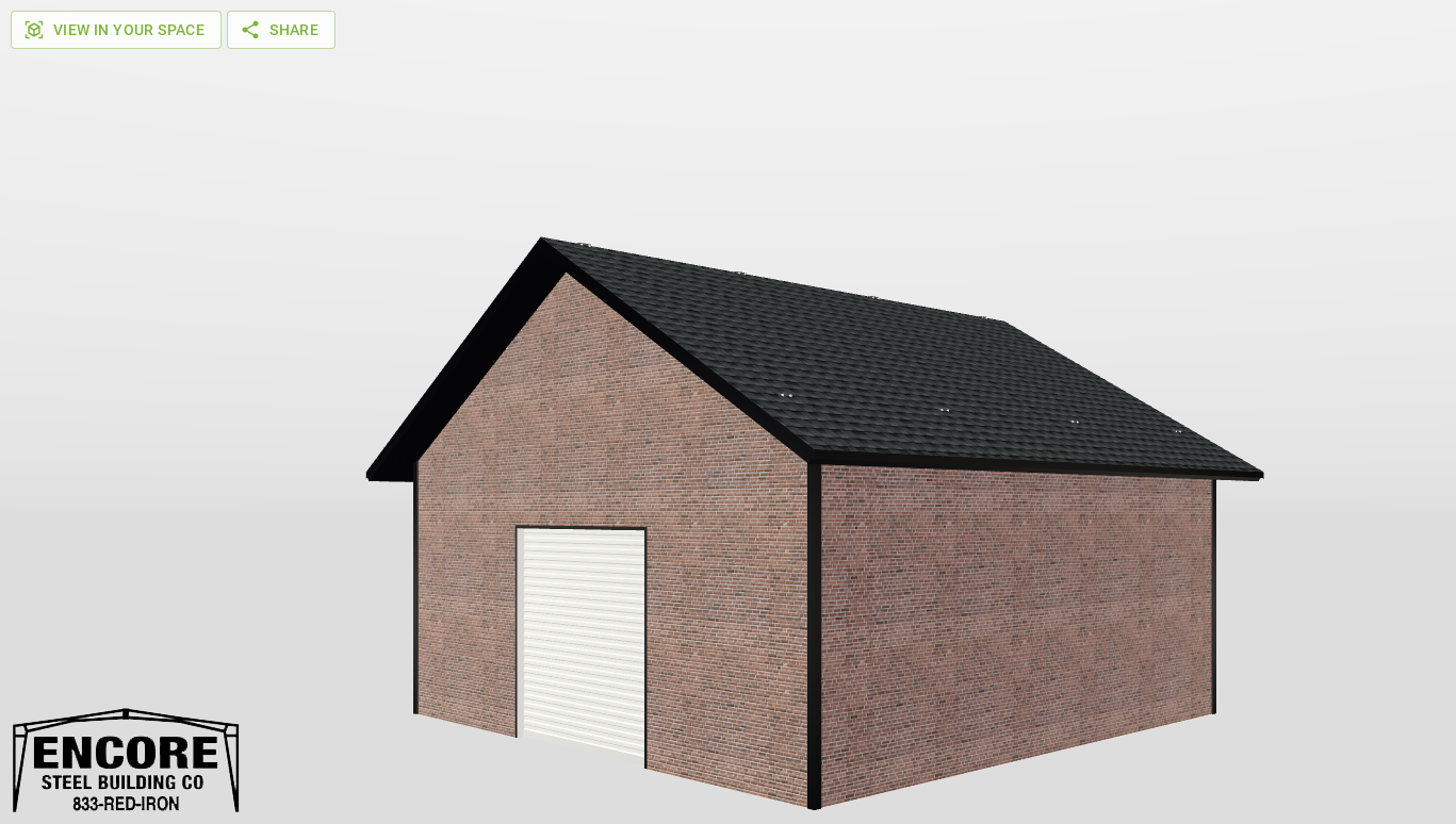 Perspective View Gable 24'X24'X10-tall