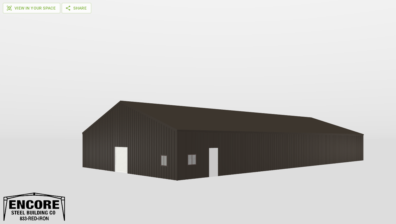 Perspective View Gable 50'X100'X10-tall