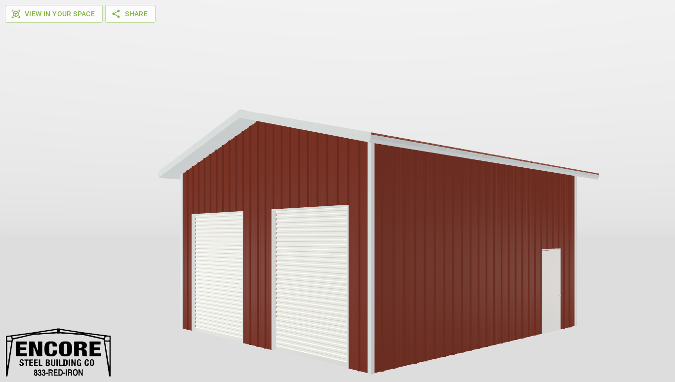 Perspective View Gable 24'X26'X13-tall