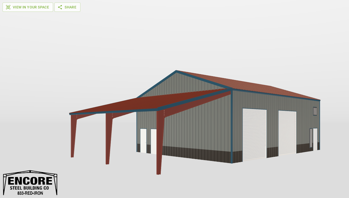 Perspective View Gable 36'X46'X15-tall