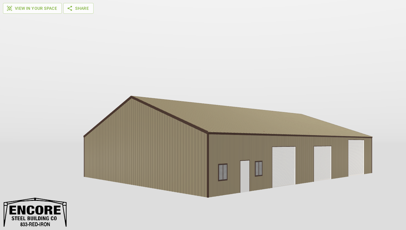 Perspective View Gable 60'X80'X12-tall